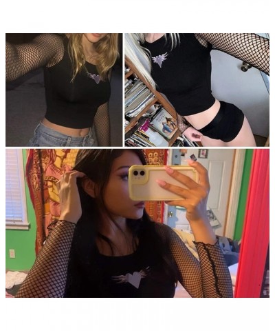 Women's Basic Summer Embroidered Crop Tops Fishnetblack $9.19 Tanks