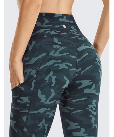 Womens Naked Feeling Workout Capris Leggings 23'' - High Waisted Gym Tummy Control Yoga Pants with Pockets 23 inches Camo Mul...