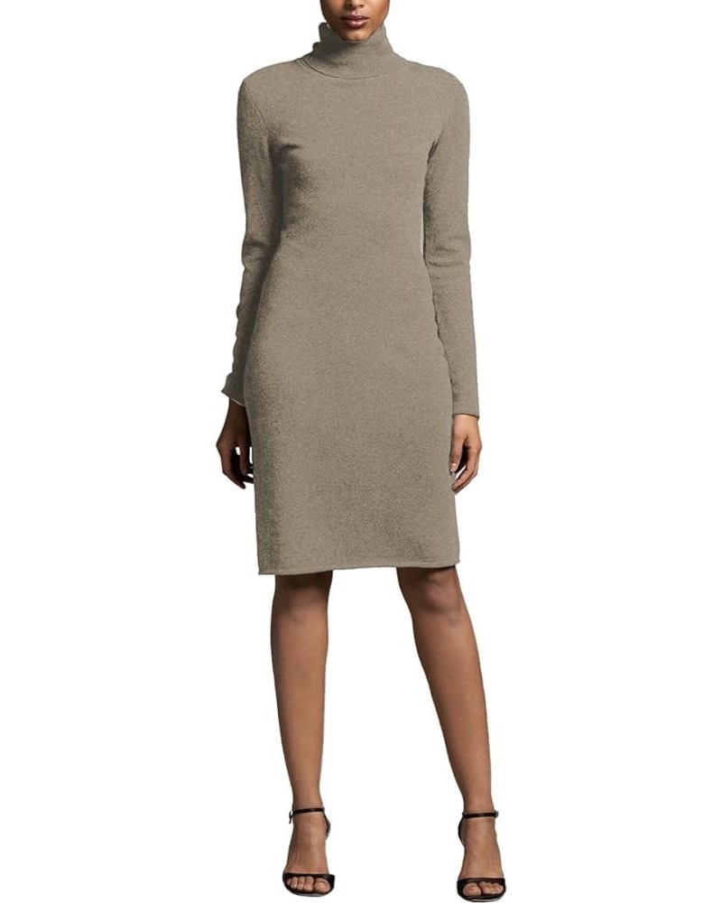 Women's 100% Cashmere Turtleneck Dress Beige Taupe $97.74 Sweaters