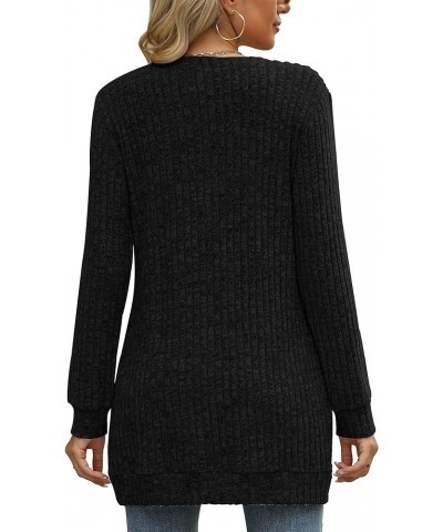 Sweaters for Women Long Sleeve Crewneck Sweatshirt Loose Casual Tunic Tops Black $12.50 Hoodies & Sweatshirts