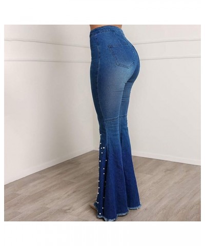 Kardashian Jeans,Women High Waisted Denim Stretch Slim Wide Leg Pants D-blue $10.03 Jeans