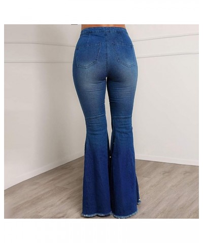 Kardashian Jeans,Women High Waisted Denim Stretch Slim Wide Leg Pants D-blue $10.03 Jeans