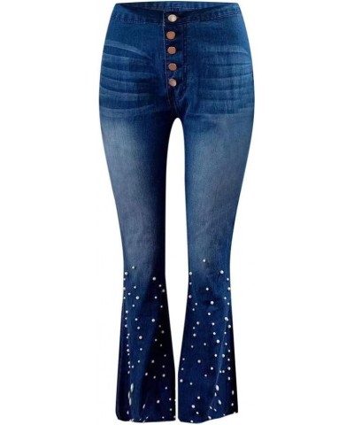 Kardashian Jeans,Women High Waisted Denim Stretch Slim Wide Leg Pants D-blue $10.03 Jeans