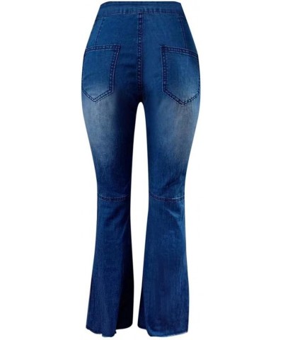 Kardashian Jeans,Women High Waisted Denim Stretch Slim Wide Leg Pants D-blue $10.03 Jeans