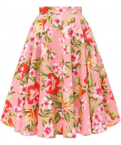 50's Vintage Full Circle Dress Women's Floral Party Dress Polka Dot Cocktail Party A-Line Skirt 9021 $10.80 Dresses