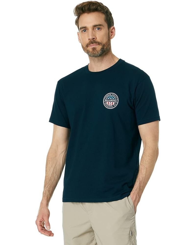 Men's Classic Short Sleeve Premium Logo Tee American Rotor Navy $13.51 T-Shirts