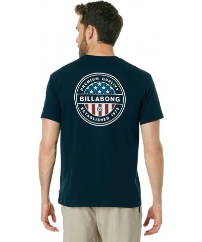 Men's Classic Short Sleeve Premium Logo Tee American Rotor Navy $13.51 T-Shirts