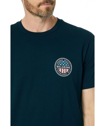 Men's Classic Short Sleeve Premium Logo Tee American Rotor Navy $13.51 T-Shirts