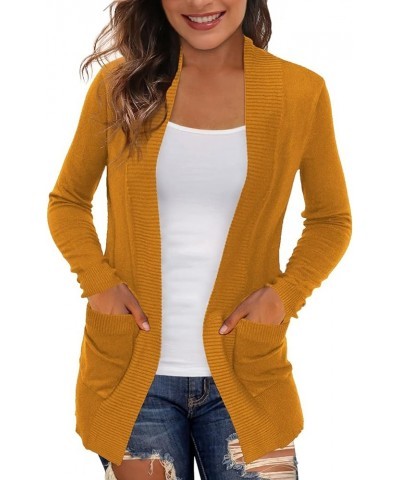 Women's Cardigans with Pockets Casual Lightweight Open Front Cardigan Sweaters for Women (S-2XL) Mustard $17.48 Sweaters