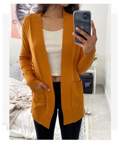 Women's Cardigans with Pockets Casual Lightweight Open Front Cardigan Sweaters for Women (S-2XL) Mustard $17.48 Sweaters