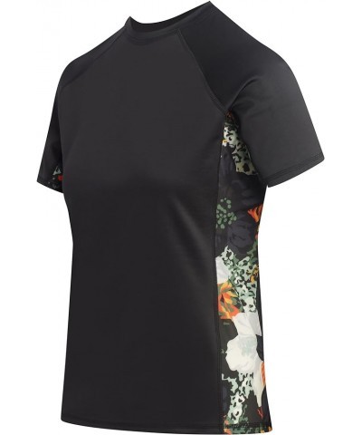 Women's Marina UPF 50+ Short Sleeved Active Rashguard & Workout Top Miranda Black $7.92 Swimsuits