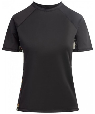 Women's Marina UPF 50+ Short Sleeved Active Rashguard & Workout Top Miranda Black $7.92 Swimsuits