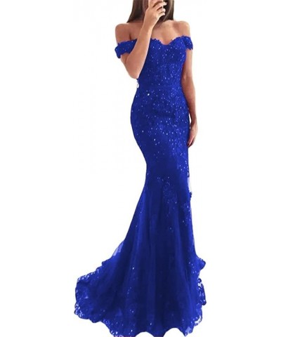 Women's Long Lace Mermaid Wedding Prom Dresses Formal Evening Gown P050 P122-royal Blue $42.77 Dresses