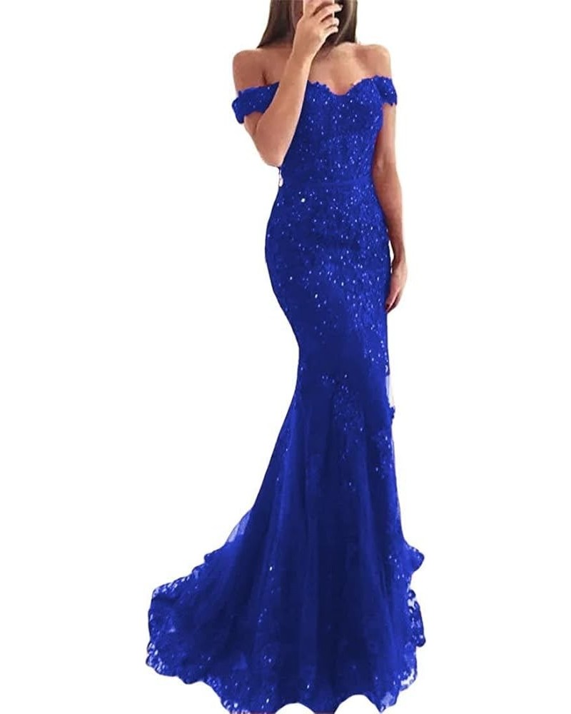 Women's Long Lace Mermaid Wedding Prom Dresses Formal Evening Gown P050 P122-royal Blue $42.77 Dresses