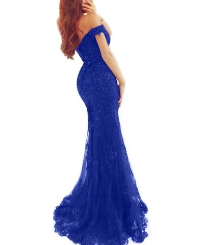 Women's Long Lace Mermaid Wedding Prom Dresses Formal Evening Gown P050 P122-royal Blue $42.77 Dresses