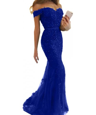 Women's Long Lace Mermaid Wedding Prom Dresses Formal Evening Gown P050 P122-royal Blue $42.77 Dresses