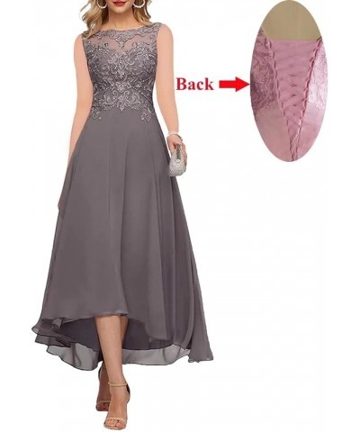 Women's Mother of The Bride Dresses Sleeveless High Low A-line Lace Applique Chiffon Formal Evening Gowns Emerald Green $34.7...