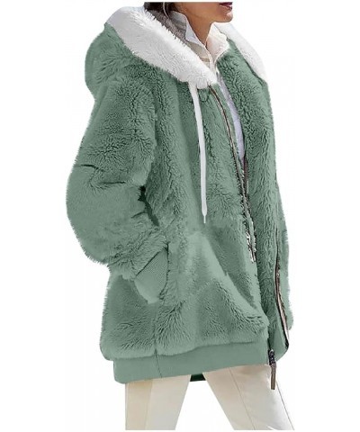 Fleece Jacket Women Plush Thicken Plus Size Winter Coats Cozy Solid Outerwear Long Sleeve Zip Hoodies Casual Winter Clothes A...