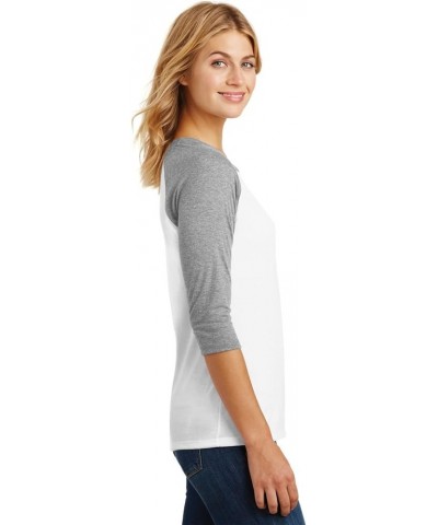 Ladies Perfect Tri 3/4-Sleeve Raglan. DM136L Grey Frost/ White $8.84 Tanks