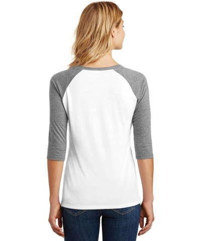 Ladies Perfect Tri 3/4-Sleeve Raglan. DM136L Grey Frost/ White $8.84 Tanks