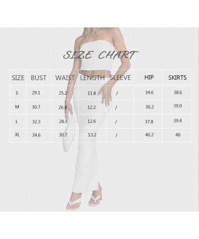 Two Piece Skirt Outfits for Women Sleeveless Tube Tops Bodycon Sexy Maxi Dress 2 Piece Summer Y2K Vacation Set White $20.50 S...