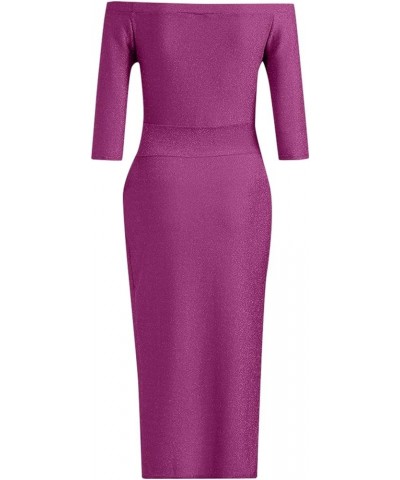 Sexy Dresses for Women 2024 Sleeeless Midi Bodycon Slit Dress Sexy Wrap Party Club Dresses H042 Purple $9.63 Dresses