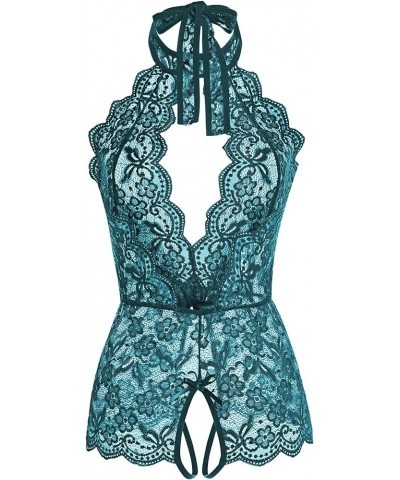 Women One Piece Lingerie Lace Sexy Baby Dolls Teddy Sleepwear Darkturquoise $10.19 Lingerie