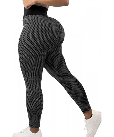 TIK Tok Leggings for Women Butt Lifting Leggings High Waisted Booty Yoga Pants Tummy Control Workout Leggings Tights B-black ...