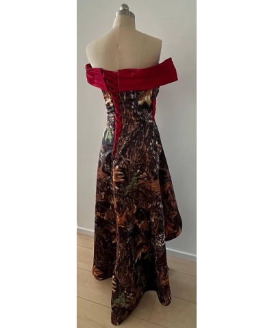 Off Shoulder Camo Military Dance Prom Dresses Bridesmaid Dress High Low Chocolate $32.45 Dresses