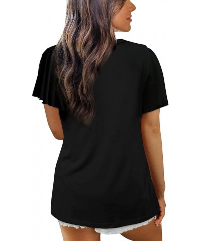 Women Summer Tops V-Neck T-Shirts Womens Tops Dressy Casual Puff Long-Sleeve Tops Tunic Tops Blouse Black $10.99 T-Shirts