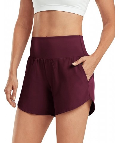 Athletic Shorts for Women Lightweight Running Shorts with Pockets 5" Quick Dry Workout Shorts for Gym Exercise Burgundy $10.9...