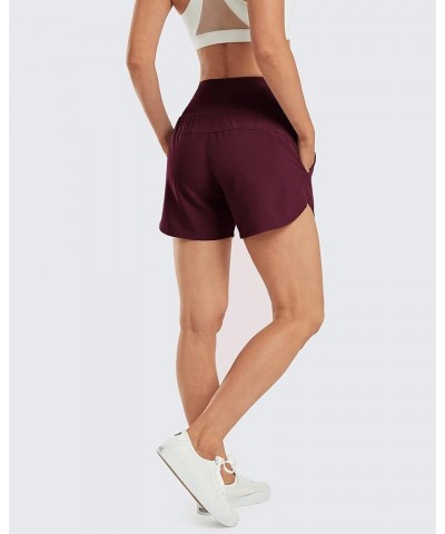 Athletic Shorts for Women Lightweight Running Shorts with Pockets 5" Quick Dry Workout Shorts for Gym Exercise Burgundy $10.9...