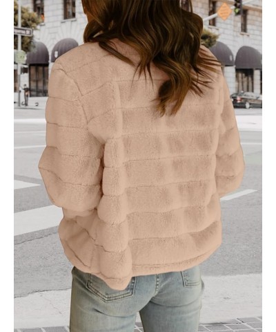 Womens Cropped Faux Fur Jackets Long Sleeve Open Front Fluffy Short Coats Khaki $27.02 Coats