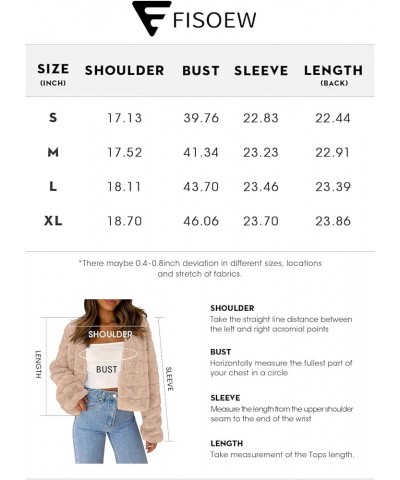 Womens Cropped Faux Fur Jackets Long Sleeve Open Front Fluffy Short Coats Khaki $27.02 Coats