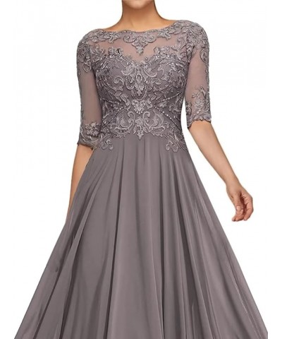 Lace Appliques Mother of The Bride Dresses for Wedding Long Formal Party Gown with Sleeves Pink $41.59 Dresses