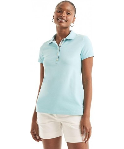 Women's 5-Button Short Sleeve Cotton Polo Shirt Antigua Surf. $16.19 Shirts