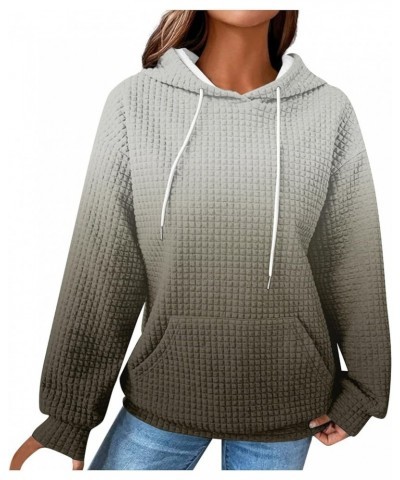 Hoodies for Women Casual Round Neck Gradient Printed Long Sleeve Sweatshirt Loose Pullover Hooded Sweatshirt Top 1-gray $20.0...