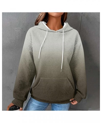 Hoodies for Women Casual Round Neck Gradient Printed Long Sleeve Sweatshirt Loose Pullover Hooded Sweatshirt Top 1-gray $20.0...