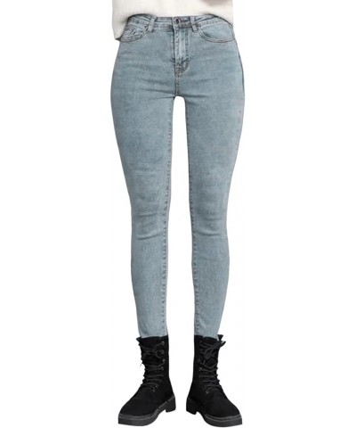 Fleece Lined Jeans Women High Waisted Stretchy Winter Warm Jeggings Slim Skinny Pencil Pants Denim Thermal Pants Blue $13.58 ...