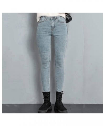 Fleece Lined Jeans Women High Waisted Stretchy Winter Warm Jeggings Slim Skinny Pencil Pants Denim Thermal Pants Blue $13.58 ...