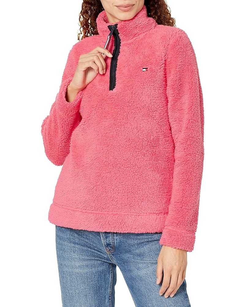 Women's 1/4 Zip Sherpa Jacket Rosette $17.13 Jackets