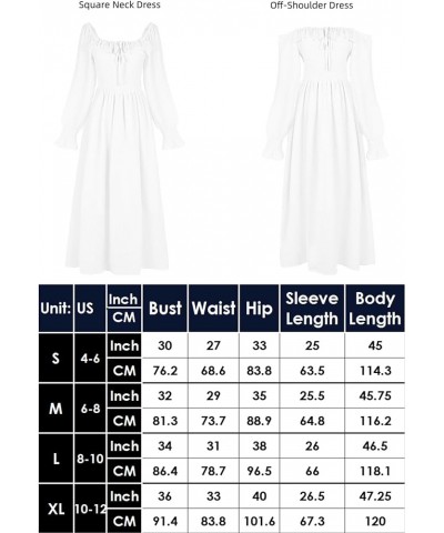 Long Sleeve Swiss Dot Lined Maxi Dress for Women Smocked Tied Detail Square Neck White $24.00 Dresses