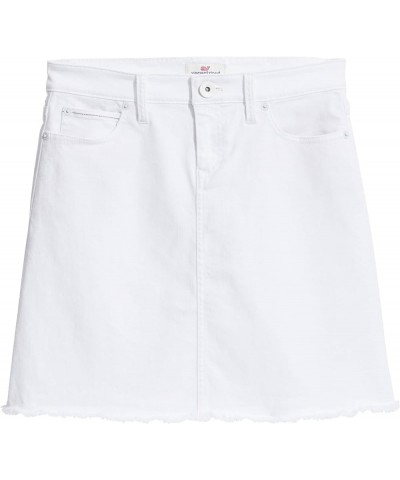 Women's Raw Hem White Jean Skirt White Cap $49.04 Skirts