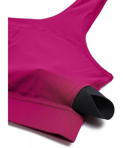 Butterluxe Womens One Shoulder Sports Bra - Sleeveless One Strap Low Impact Asymmetrical Workout Yoga Bra Magenta Purple $17....