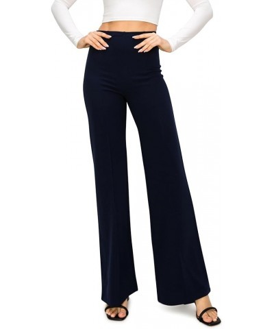 High Waist Cozy Lightweight Palazzo Pants for Women - Office and Casual Attire Navy $11.34 Pants