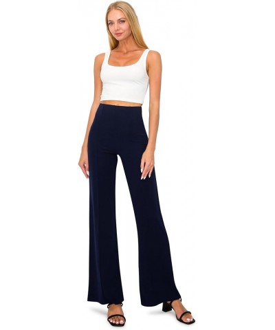 High Waist Cozy Lightweight Palazzo Pants for Women - Office and Casual Attire Navy $11.34 Pants