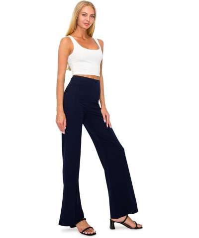 High Waist Cozy Lightweight Palazzo Pants for Women - Office and Casual Attire Navy $11.34 Pants