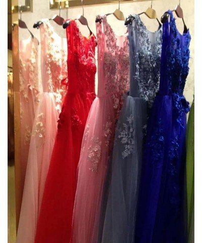 Prom Dress Long Formal Dresses for Women Evening Party Ball Gowns A-Line Bridesmaid Dress Lace Appliques Prom Dresses Ocean B...