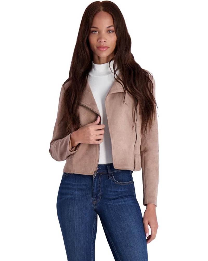 by Steve Madden Women’s Asymmetric Cropped Moto Jacket Mocha $7.27 Jackets