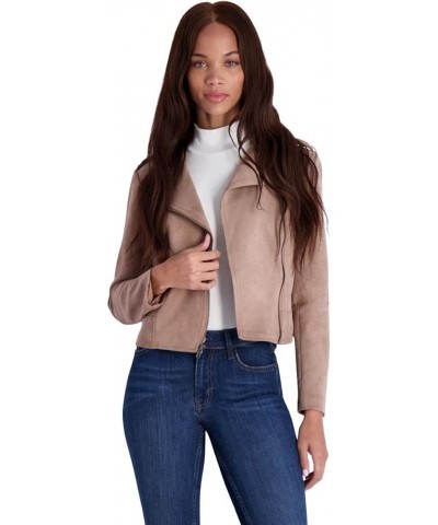 by Steve Madden Women’s Asymmetric Cropped Moto Jacket Mocha $7.27 Jackets